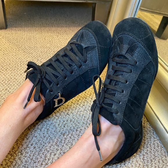 Dior Shoes - Christian DIOR black suede sneakers 5.5 EUC